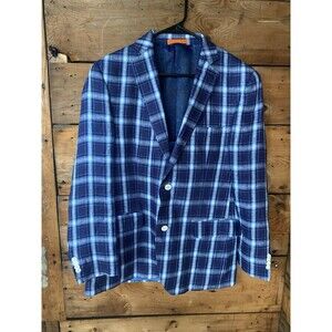 Tallia Linen Blazer 40R Plaid